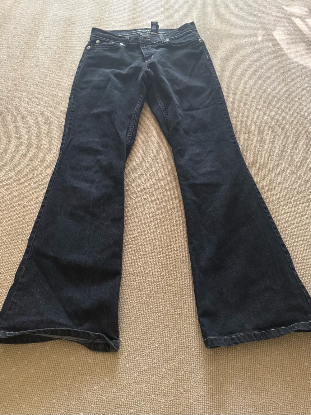 DKNY Black Flare Jeans - Classic Dark Wash - Picture 1 of 6
